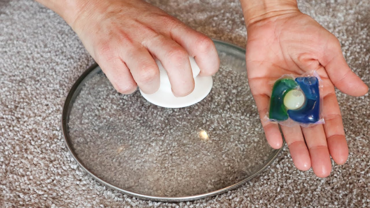 Carpet Cleaning Marvel: Shine Like New with a Washing Machine Tablet and Pot Lid