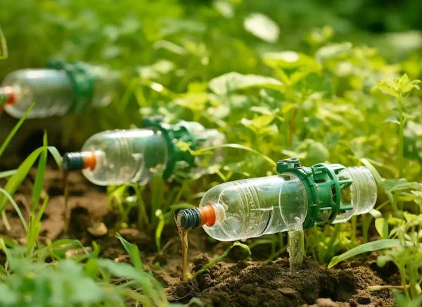 irrigation sprinkler made of 2l plastic bottles