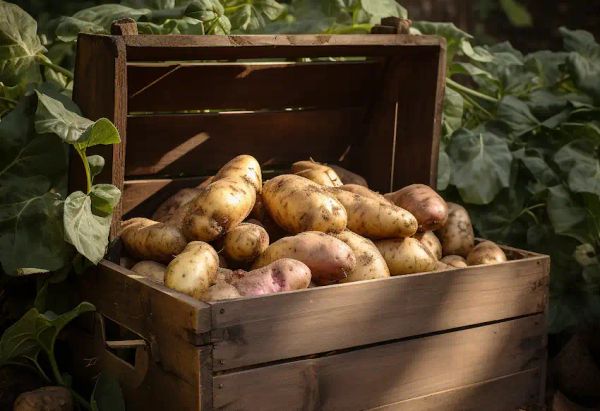 Box with Potatoes