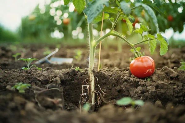 planting tomatoes on their side