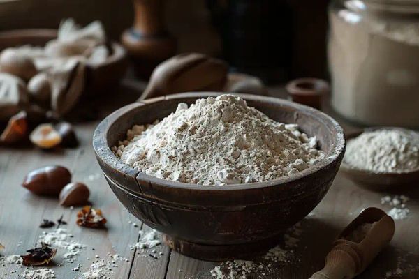 a bowl with acorn flour