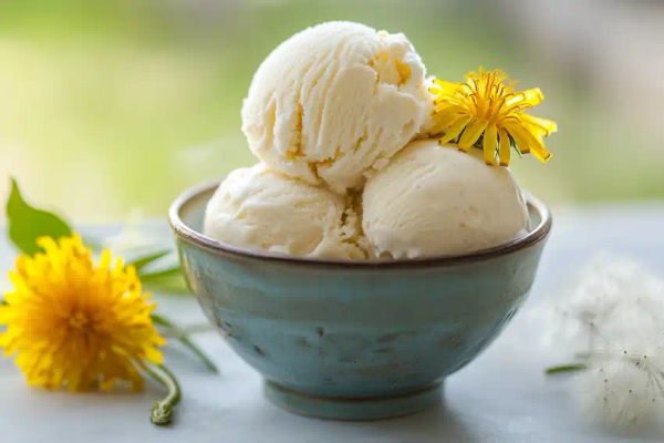 dandelion petal ice cream