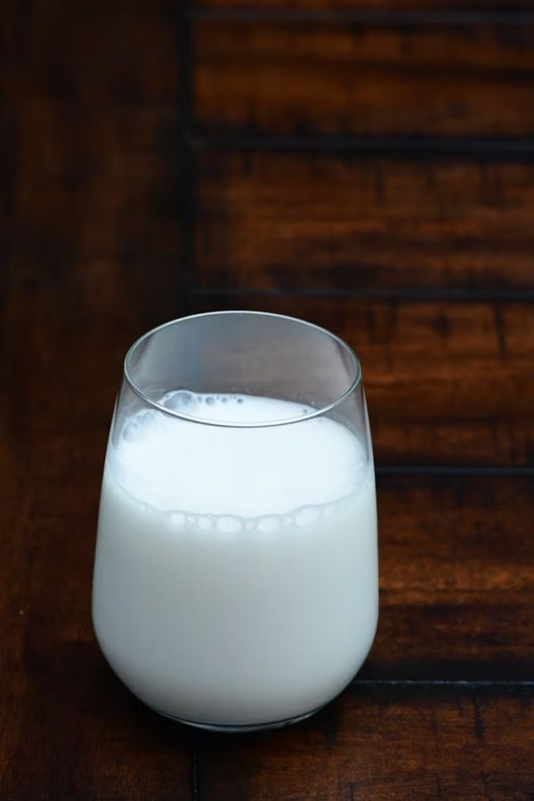 A glass of milk