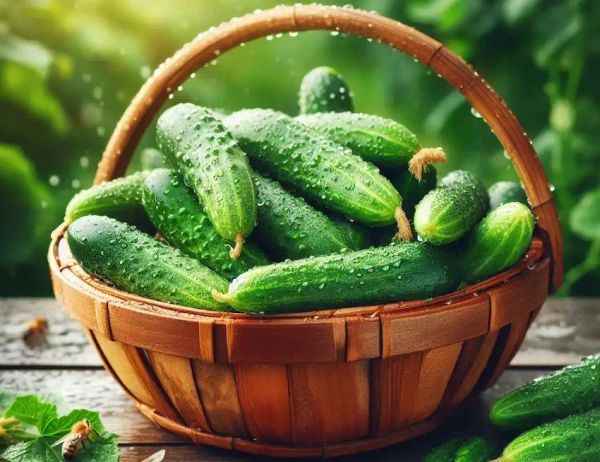 a basket of cucumbers 1