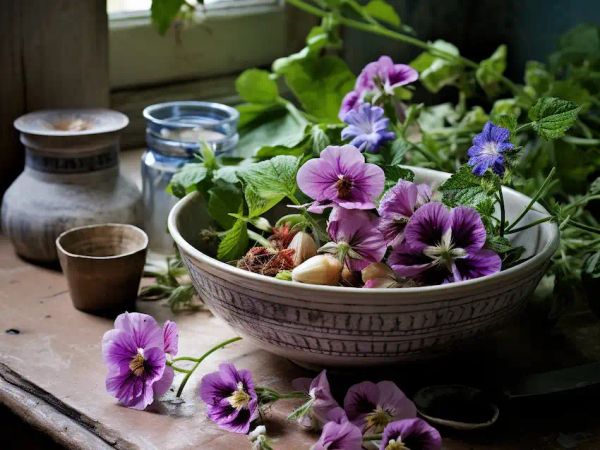 Image: Salad with malva sylvestris