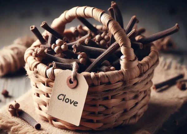 a small basket with cloves