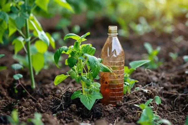 fertilizer on a tomato plant